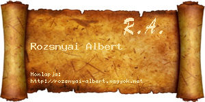 Rozsnyai Albert névjegykártya