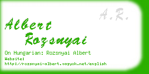 albert rozsnyai business card